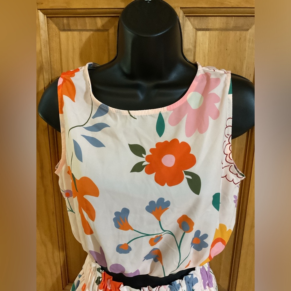 Multicolor Flower crop Top & Shorts Loungewear bohemian boho bohemian set - Picture 4 of 6